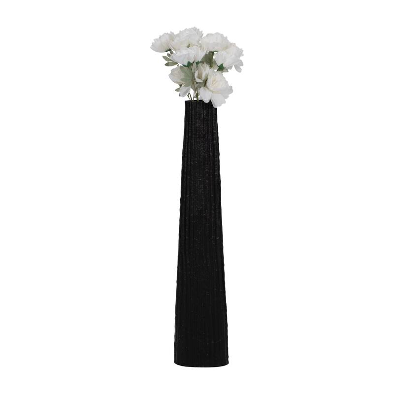 Sagebrook Home Metal, Ribbed Floor Vase, Elegant Accent