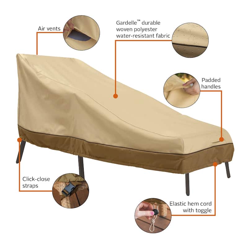 Classic Accessories Veranda Water-Resistant 86 Inch Patio Chaise Lounge Cover