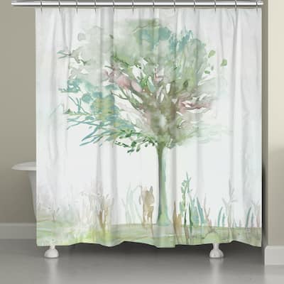 Watercolor Branches Shower Curtain