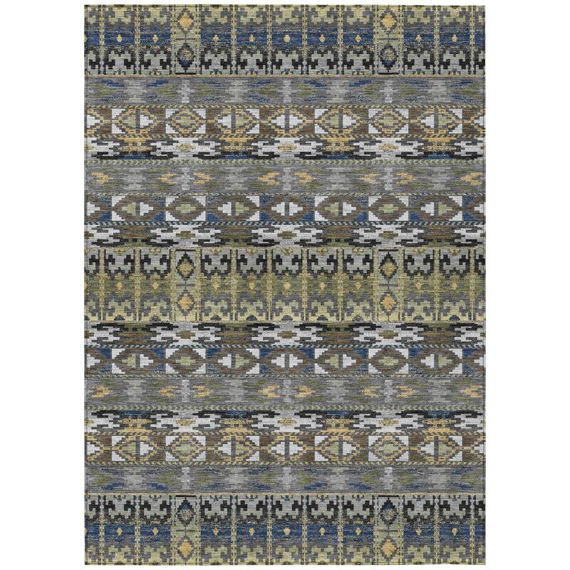 Machine Washable Indoor/ Outdoor Global Haswell Chantille Rug