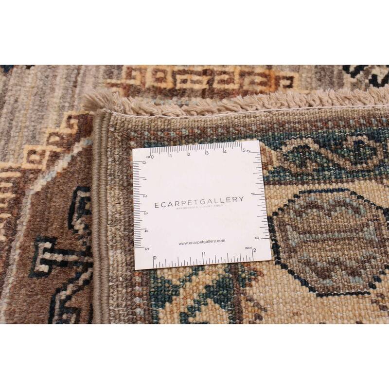 ECARPETGALLERY Hand-knotted Aryana Taupe Wool Rug - 2'8 x 8'4