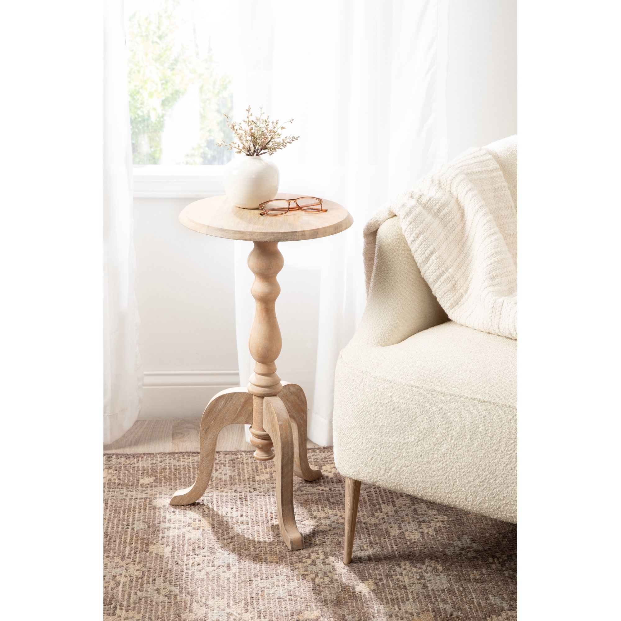 Kate and Laurel Tourneaux Wood Side Table