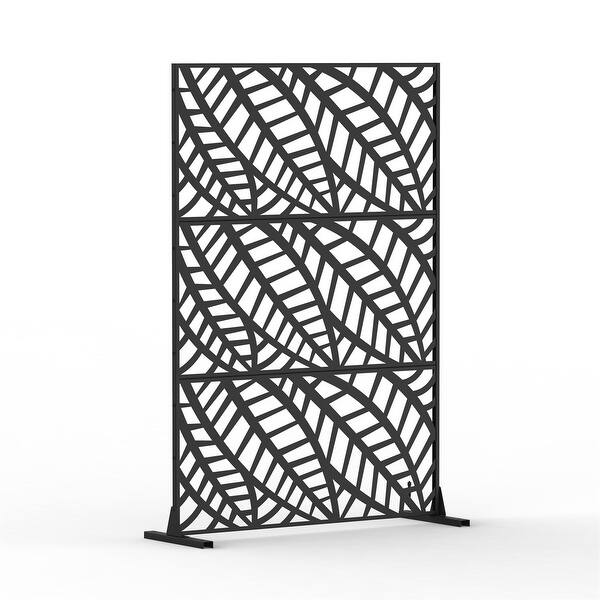 70 in. Steel Garden Fence Outdoor Privacy Screen Garden Screen Panels in Black