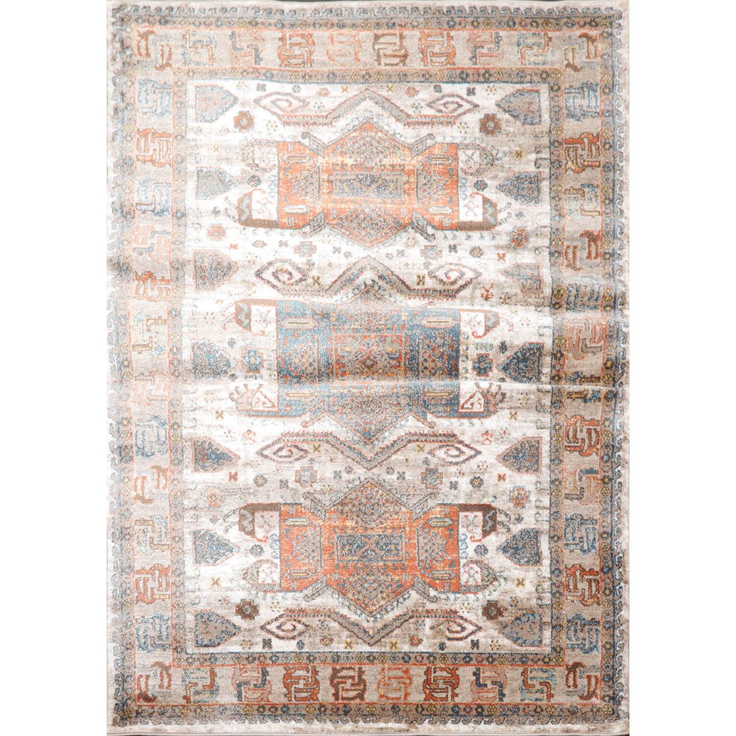 Machine Made Polypropylene Transitional Oriental Area Rug Beige Color