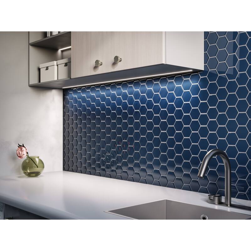 3" Beehive 10.25 in. x 11.75 in. Hexagon Glass Mesh-Mounted Mosaic Tile