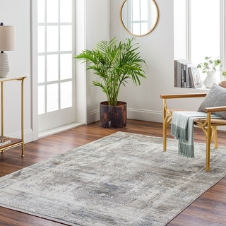 Cabote Abstract Border Viscose Blend Area Rug
