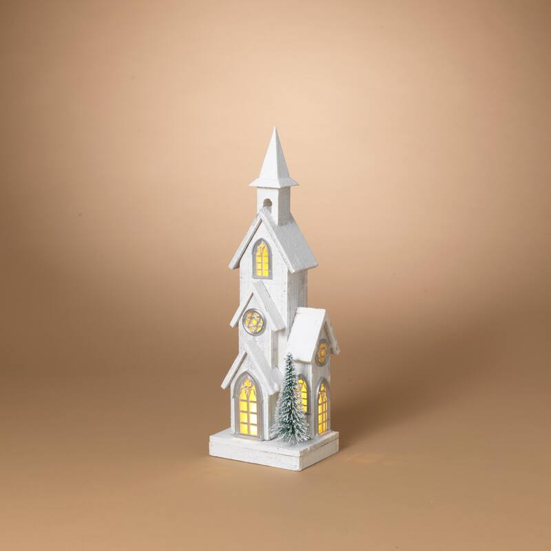 Charming 23.75 Inch Battery Operated Lighted Wood Holiday House