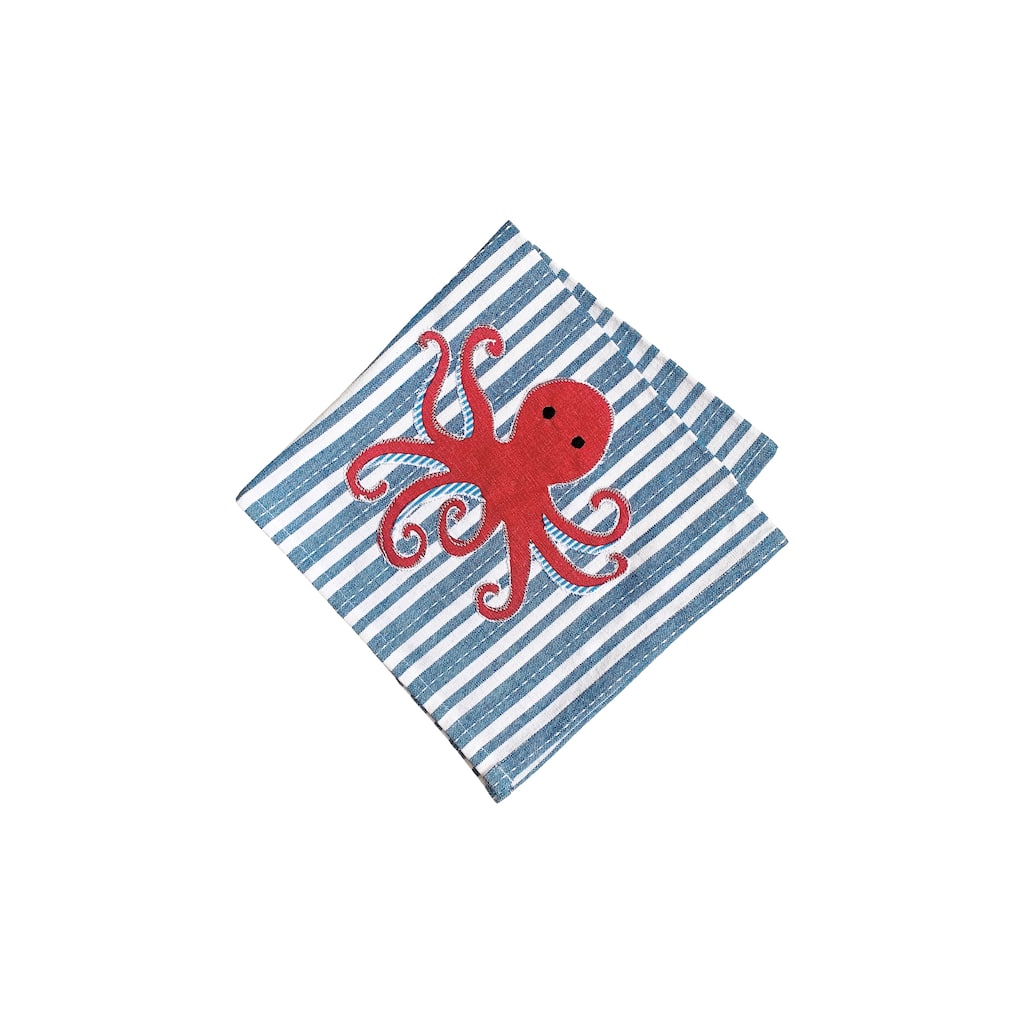 Octopus Stripe Napkin Set of 6 - Set of 6