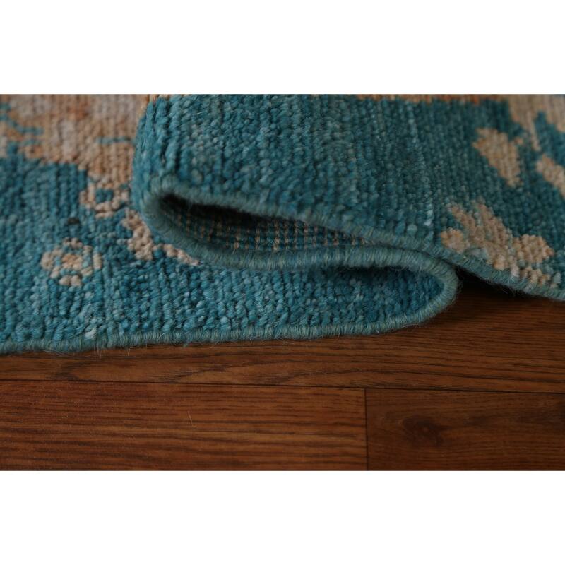 Hand Knotted Oriental 100% Wool Carpet Transitional Animal Pictorial Peach Oushak Area Rug - 2' 11'' X 1' 11''