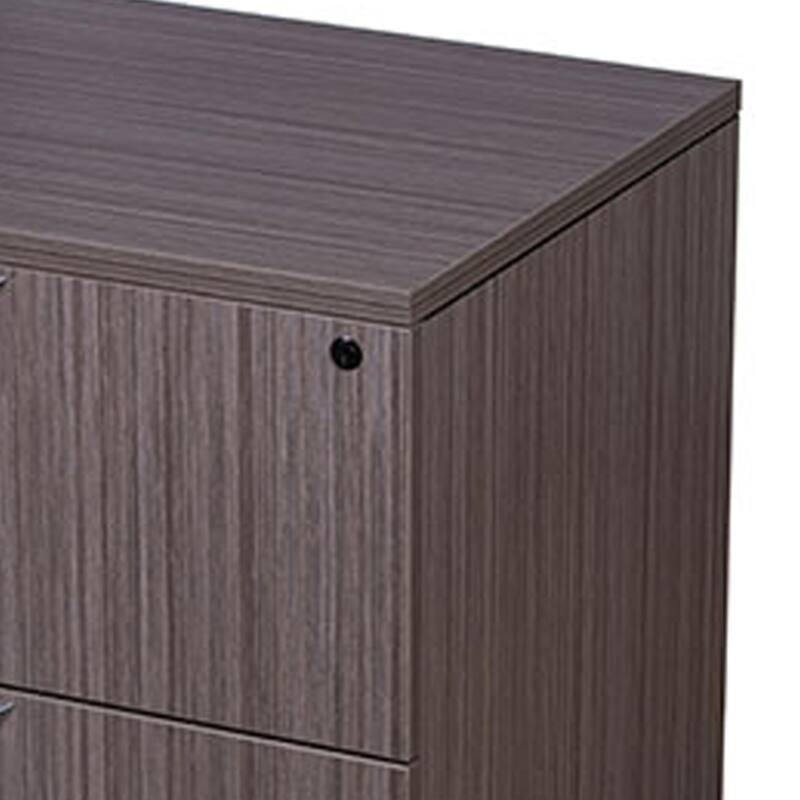 Tia Lateral File Cabinet, 31 Inch, 2 Drawers, Driftwood Smoke Gray