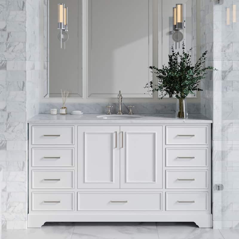 Ariel M061SCW2OVO Stafford 61" Free Standing Single Basin Vanity Set