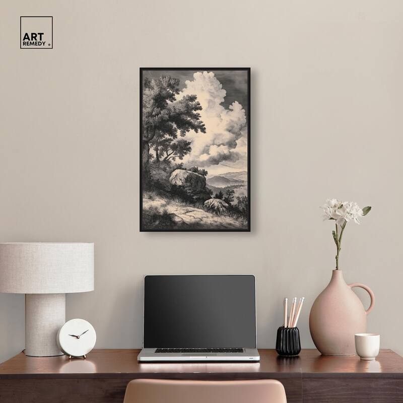 Chiaroscuro Cliffs Canvas by Art Remedy