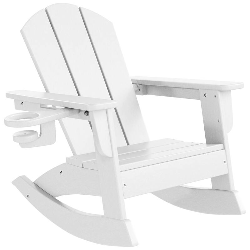 Laguna Kids Outdoor Poly Adirondack Rocking Chair with Side Table 3-Piece Set
