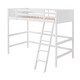 preview thumbnail 4 of 11, White Twin Solid Wood Loft Bed with Ladder & Fence