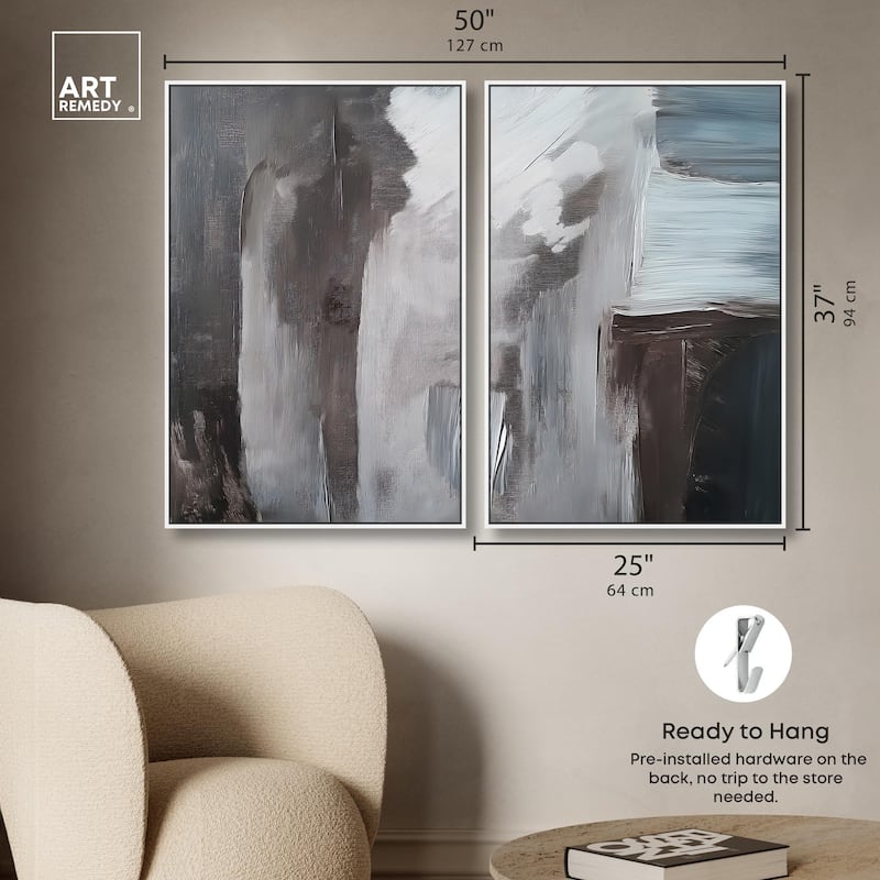 Monochrome Mood I Canvas Set of 2 by Art Remedy