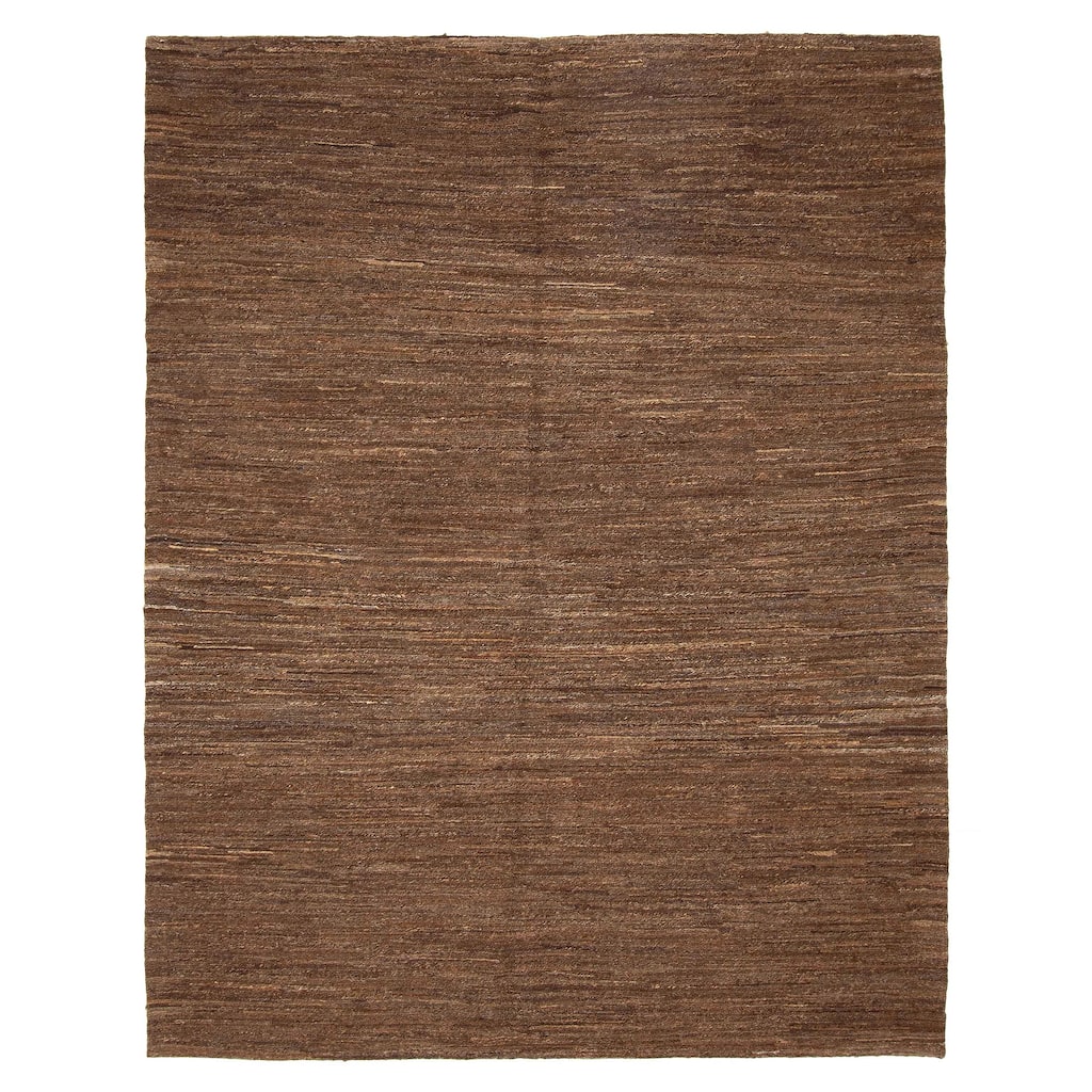 ECARPETGALLERY Flat-Weave Natural Brown Wool Tapestry Kilim - 5'3 x 8'1