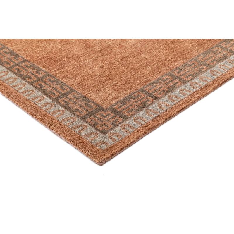 Terra by Obeetee Reverie Medallion Copper Rug - Straw Stripe - 2'6" x 8'