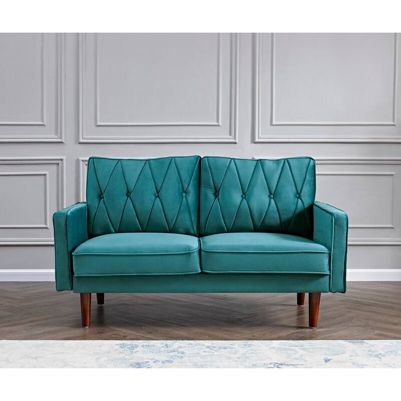 Feemster Velvet Tufted Cushion Back 2Pcs Living Room Set