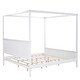 preview thumbnail 5 of 9, King Size Canopy Platform Bed with Headboard and Slat Support Leg