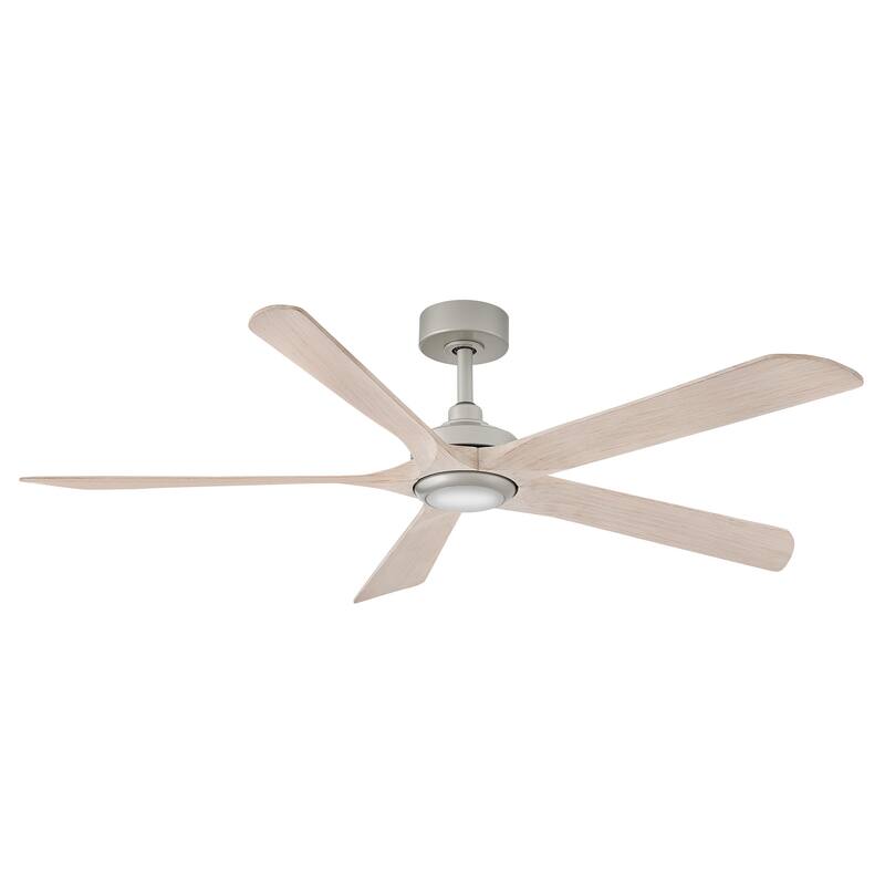 Hinkley Lighting 907358F-LDD Layton 5 Blade Indoor Smart LED Ceiling - Brushed Nickel / Bleached Ashwood