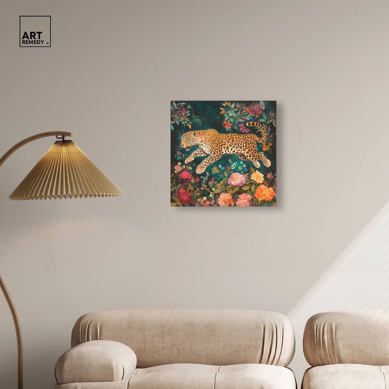 Tigers and Blooms Canvas by Art Remedy, Gallery Wrapped