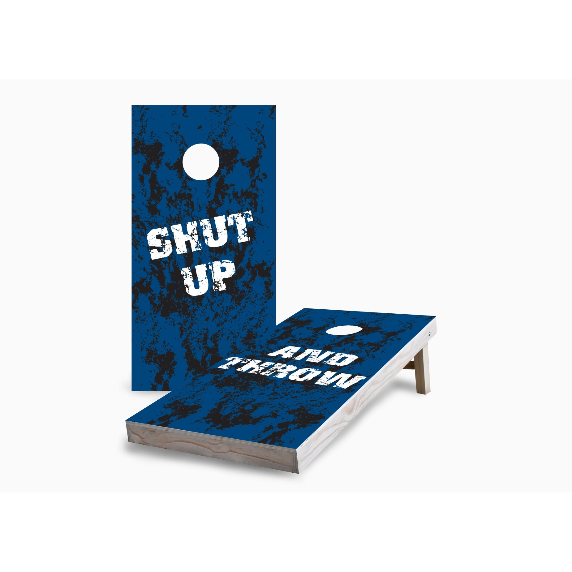 Shut Up and Throw Corn Hole Board Set with Carry Case
