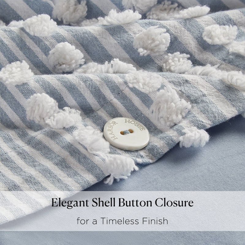 Harbor House Anslee Taupe 3 Piece Cotton Yarn Dyed Duvet Cover Set