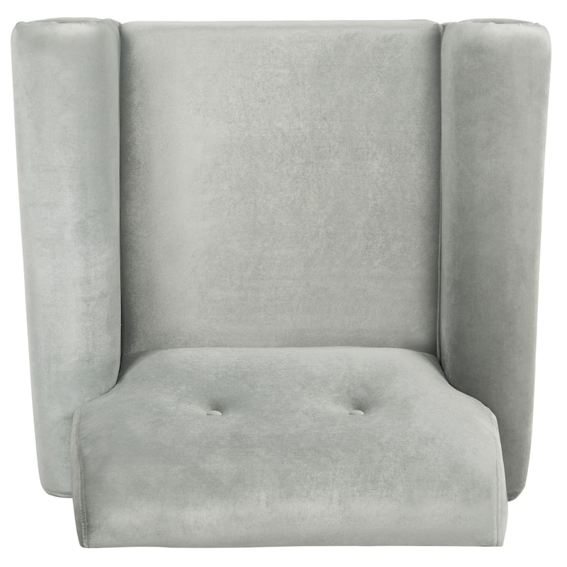 SAFAVIEH Mid-Century Modern Glam Mira Velvet Light Grey Club Chair - 32" W x 29" D x 37" H