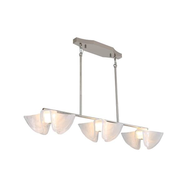 slide 2 of 4, Golden Lighting Glacier Integrated LED Island Light in Polished Nickel - Gold