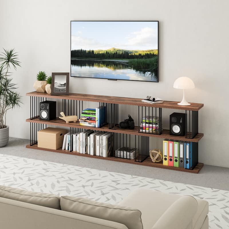 Davee Entertainment TV Stand with Storage Shelves - 94.5*12*30 inches