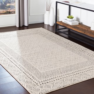 Livabliss Tiffany Grey Bohemian Border Area Rug