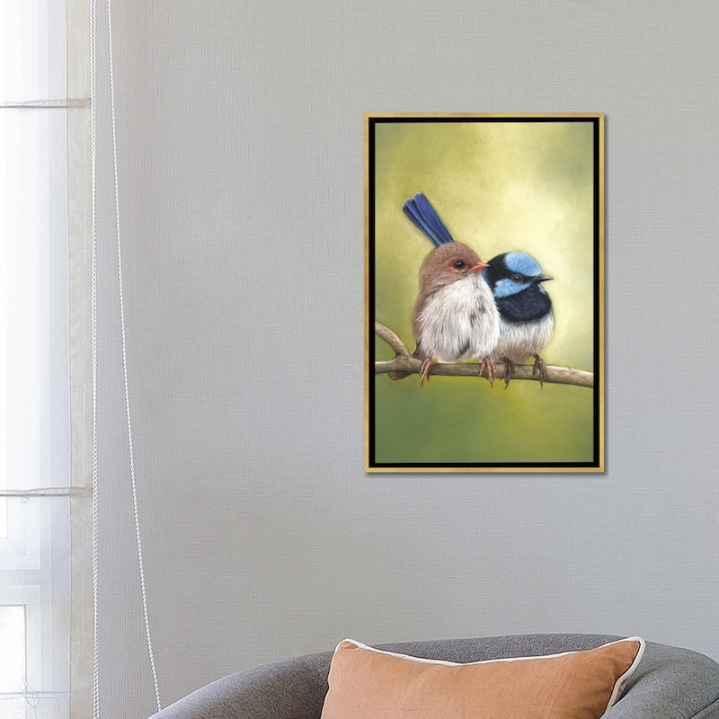 iCanvas "Superb Fairy Wren Couple" by Ann Hutchinson Framed