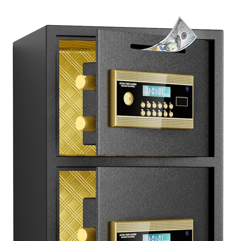 Large Double-door Coin-operated Safe,Digital Security Safe with Fireproof and Waterproof Bag,7.0 Cubic Feet Safe Box