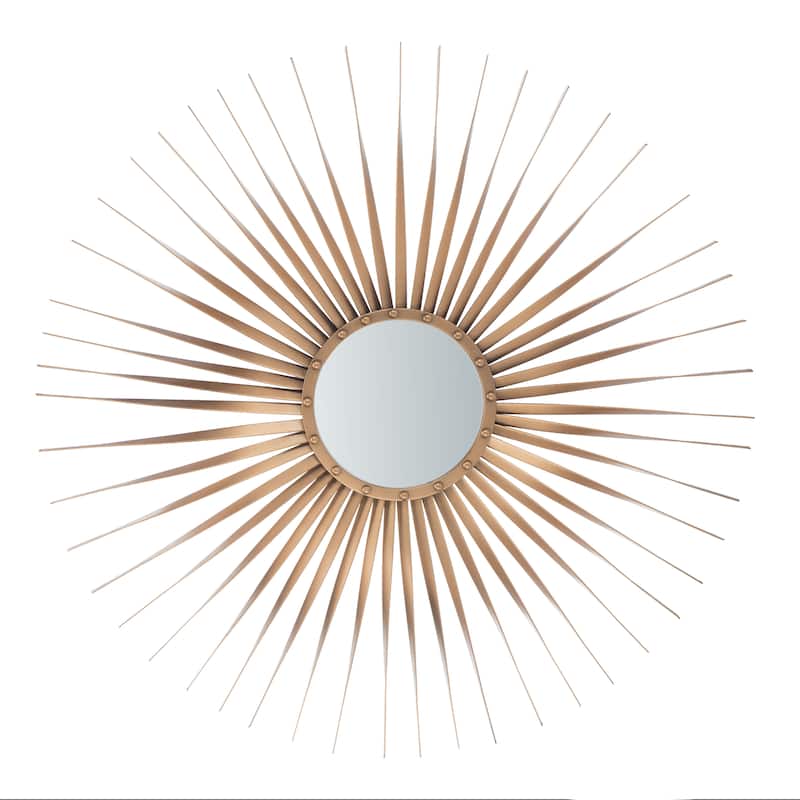 SAFAVIEH Diandra 34-inch Gold Sunburst Round Mirror - 33.8" W x 1.5" L x 33.8" H - 34Wx2Dx34H