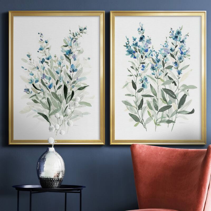 Delicate Blue Botanical I Premium Framed Print - Ready to Hang - Multi-Color