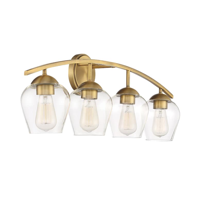 Meridian M80033 4 Light 33" Wide Bathroom Vanity Light with Clear