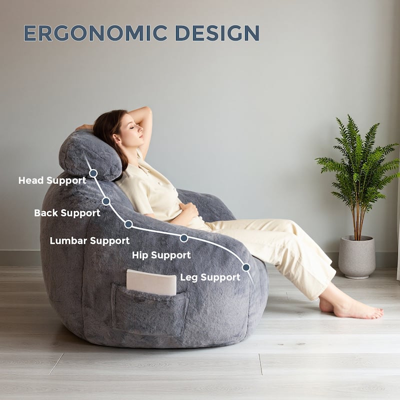 Giant Bean Bag Sofa Chair with a Pillow