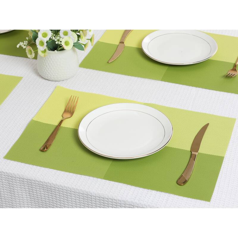 PVC Placemats Set of 8, Placemats for Kitchen Dining Table Decor Washable Heat Resistant Table Placemats Wipeable Place Mat