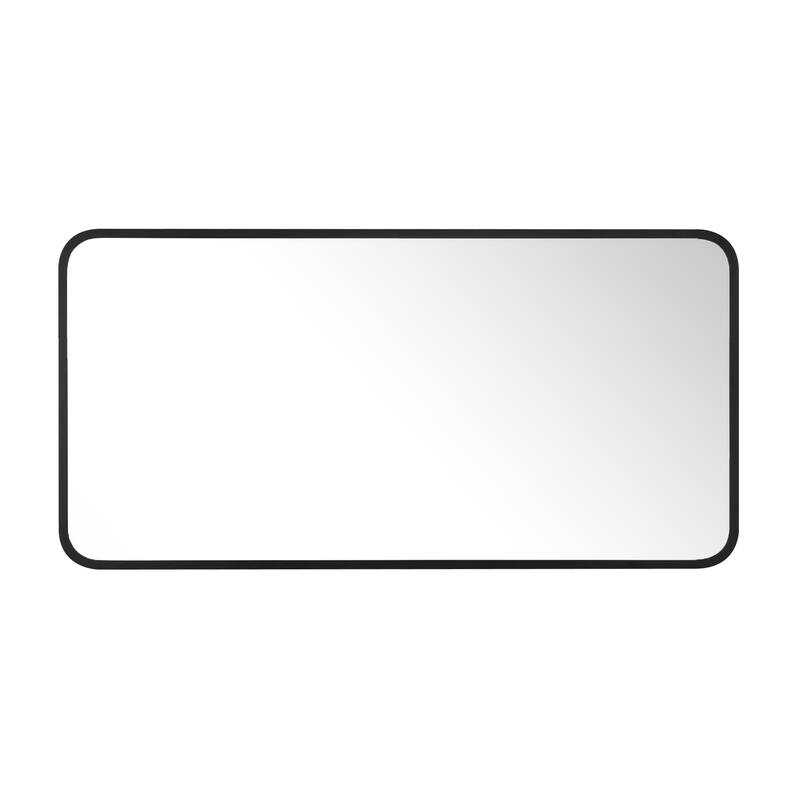 Ledel Modern Rounded Rectangular Metal Framed Bathroom Vanity Mirror