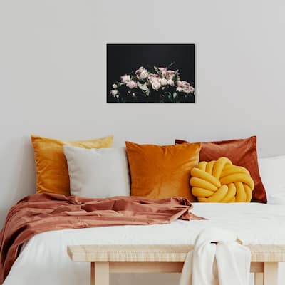 Wynwood Studio Canvas Floral and Botanical Give Roses Black and Light Pink Modern & Contemporary Wall Art Canvas Print