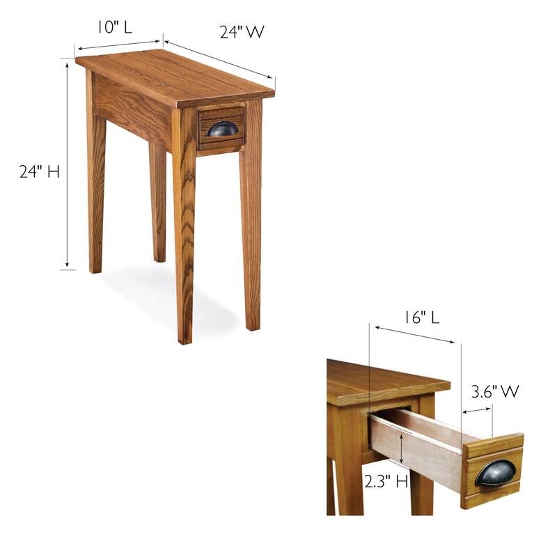 Leick Home 9010 One Drawer Bin Pull Narrow Side Table