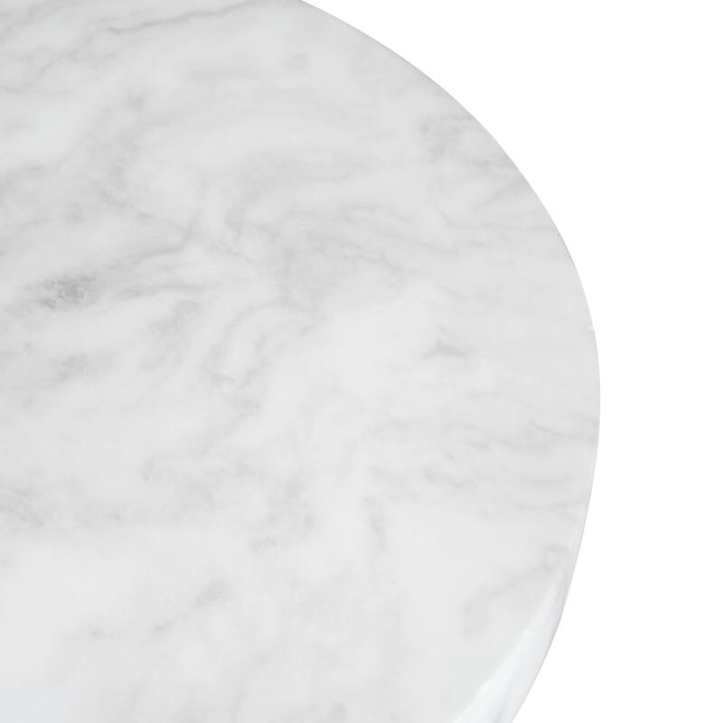 Outdoor Ponti Travertine Side Table, White - 15.65