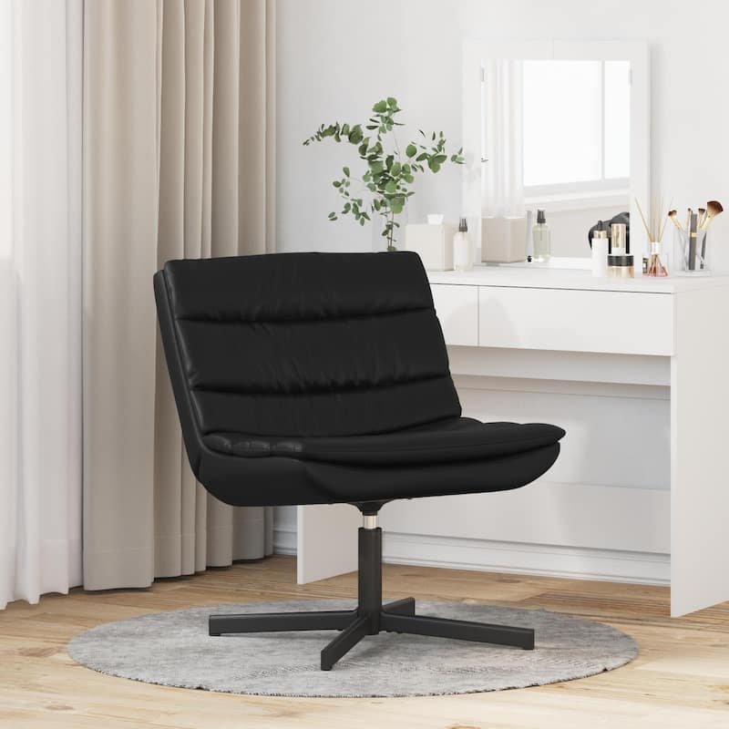 vidaXL Swivel Chair Black Faux leather, Metal Medium Black Chair Other - 24.8 x 29.5 x 29.9