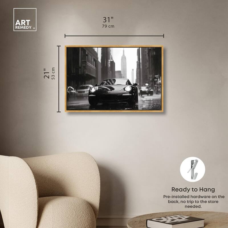 Driving in the Rain NYC Canvas by Art Remedy