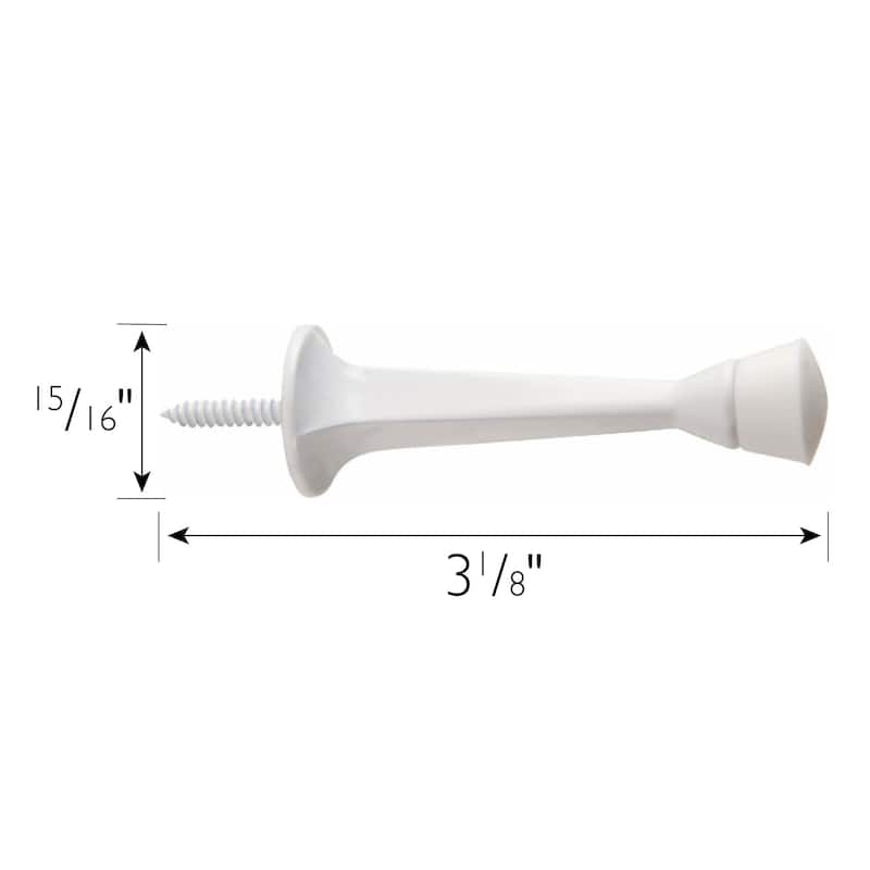 Design House 188250 3-1/8" Baseboard Mounted Rigid Door Stop - Pack of