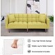 preview thumbnail 10 of 22, Convertible Futon Sofa Bed with Two Pillows, Modern Upholstered Sleeper Sofa Couch with 3 Adjustable Backrests
