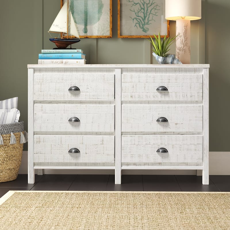 Baja Six Drawer Dresser - White - 6-drawer