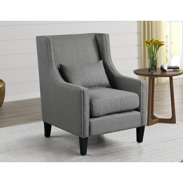 Best Master Furniture Upholstered Accent Arm Chair With Nailheads Overstock 32539337