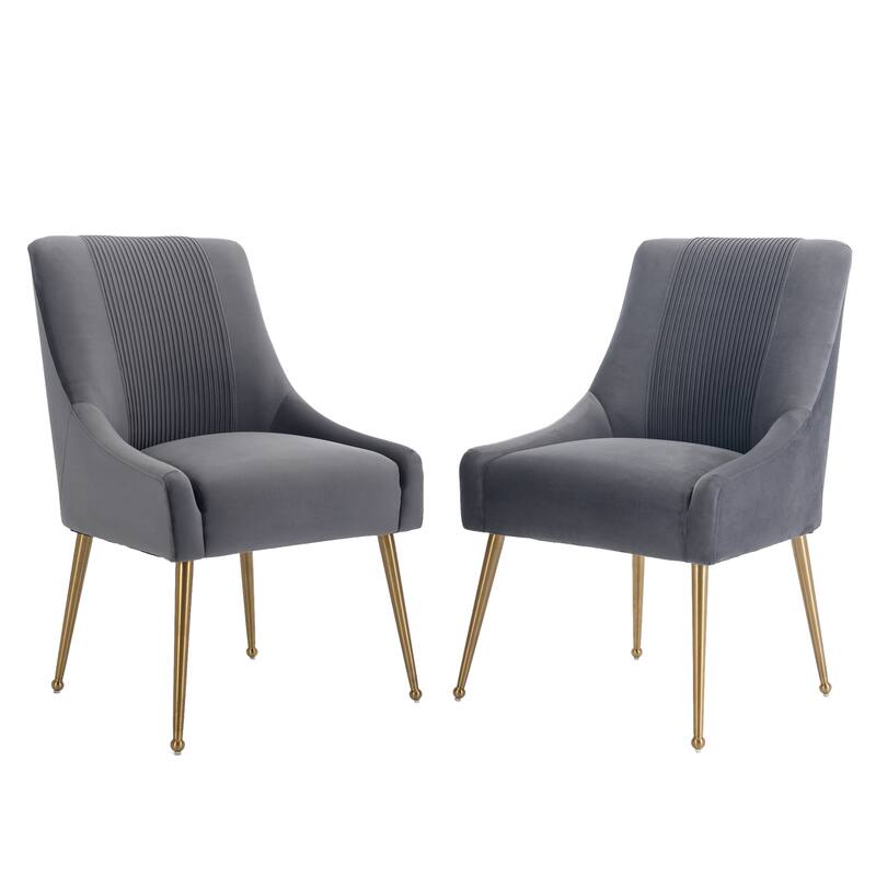 Clihome Velvet Upholstered Dining Chairs (Set of 2)