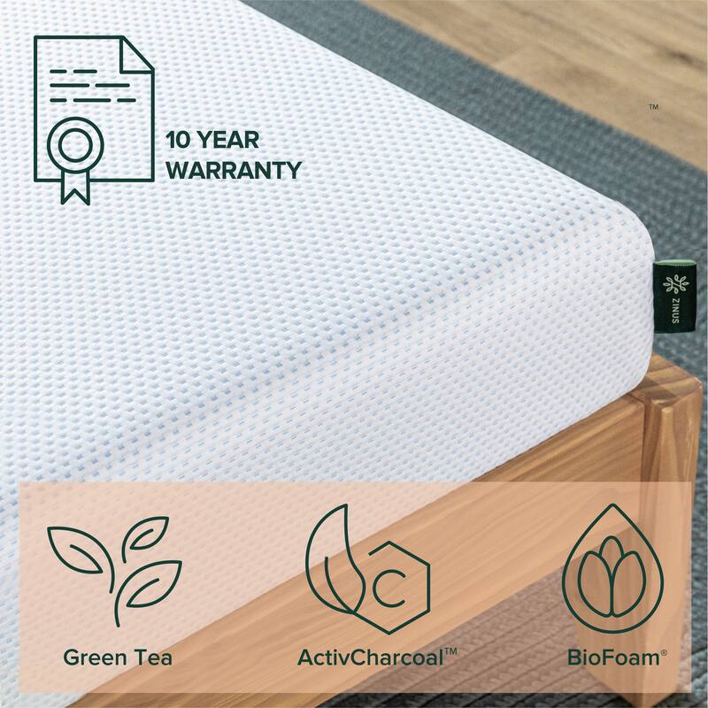 Priage by Zinus 6 inch Green Tea Gel Memory Foam Mattress